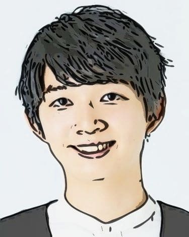 「マシュマロ焼太郎の表名義である梅田修一朗」の顔イラスト